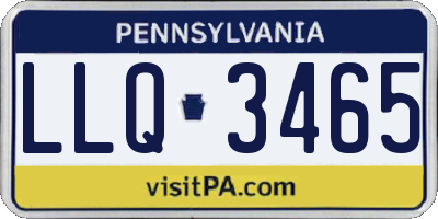 PA license plate LLQ3465