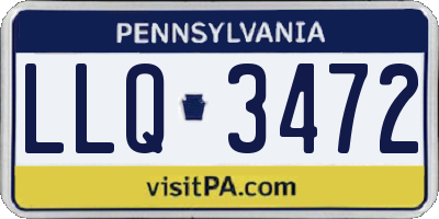 PA license plate LLQ3472