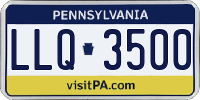 PA license plate LLQ3500