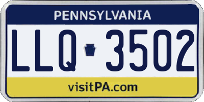 PA license plate LLQ3502