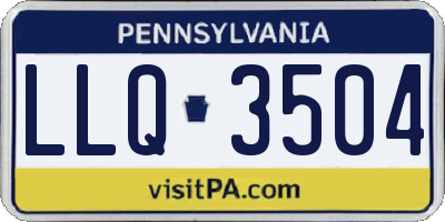 PA license plate LLQ3504
