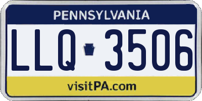 PA license plate LLQ3506