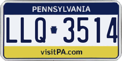 PA license plate LLQ3514