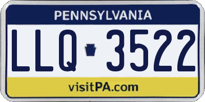 PA license plate LLQ3522