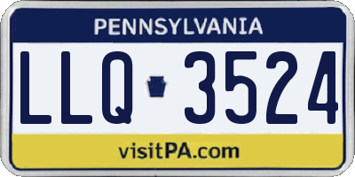 PA license plate LLQ3524