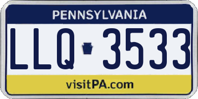 PA license plate LLQ3533