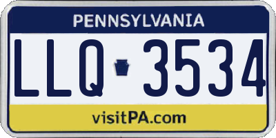 PA license plate LLQ3534