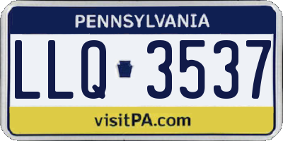 PA license plate LLQ3537