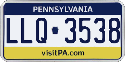 PA license plate LLQ3538