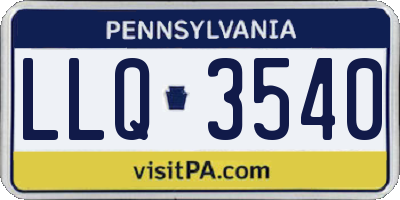 PA license plate LLQ3540