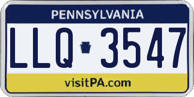 PA license plate LLQ3547