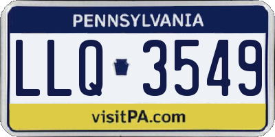 PA license plate LLQ3549