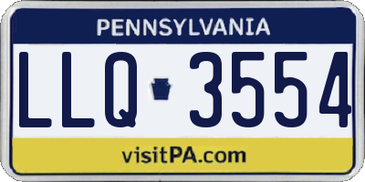 PA license plate LLQ3554