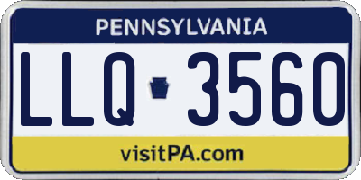 PA license plate LLQ3560