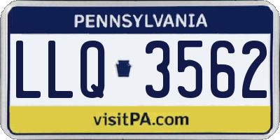 PA license plate LLQ3562