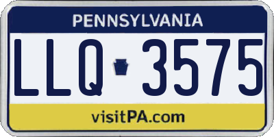 PA license plate LLQ3575
