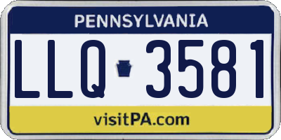 PA license plate LLQ3581