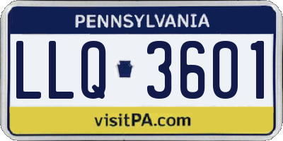 PA license plate LLQ3601