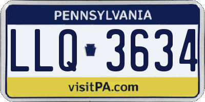 PA license plate LLQ3634