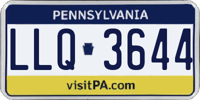 PA license plate LLQ3644