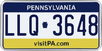PA license plate LLQ3648