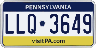 PA license plate LLQ3649