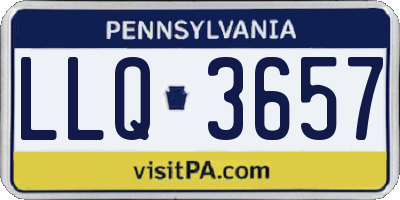 PA license plate LLQ3657