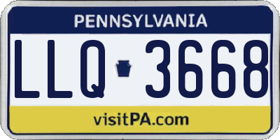 PA license plate LLQ3668