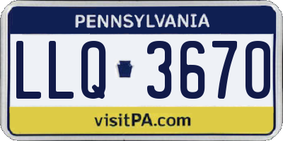 PA license plate LLQ3670