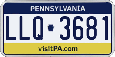 PA license plate LLQ3681