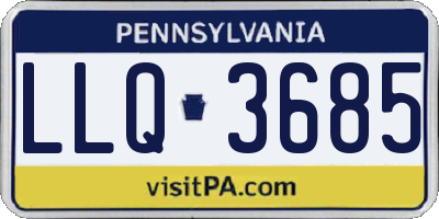 PA license plate LLQ3685