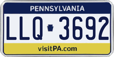 PA license plate LLQ3692