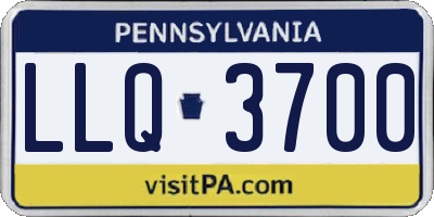 PA license plate LLQ3700