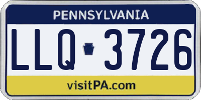 PA license plate LLQ3726