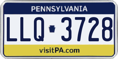 PA license plate LLQ3728
