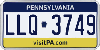 PA license plate LLQ3749
