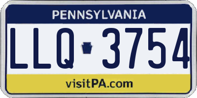 PA license plate LLQ3754