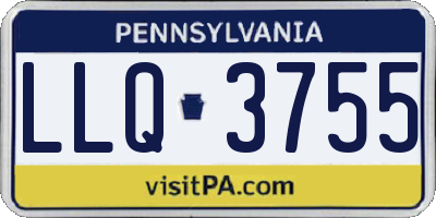 PA license plate LLQ3755