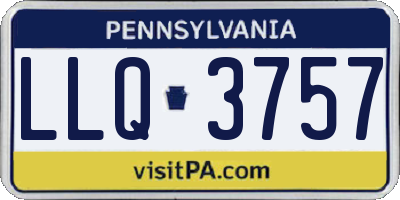 PA license plate LLQ3757