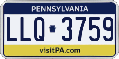 PA license plate LLQ3759