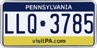 PA license plate LLQ3785