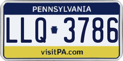 PA license plate LLQ3786