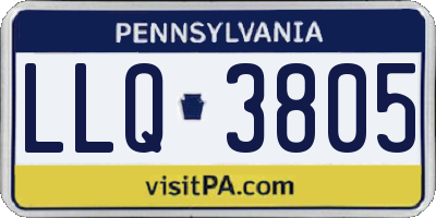 PA license plate LLQ3805