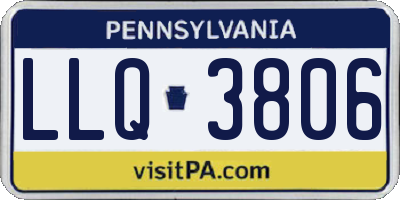 PA license plate LLQ3806