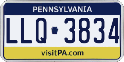 PA license plate LLQ3834