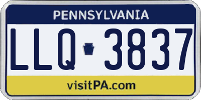 PA license plate LLQ3837
