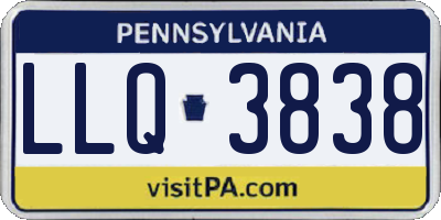 PA license plate LLQ3838