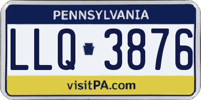 PA license plate LLQ3876