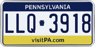 PA license plate LLQ3918