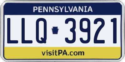 PA license plate LLQ3921